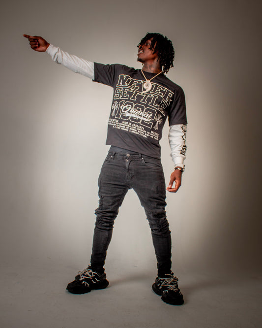 Black Never Settle “stepping towards success” T-Shirts