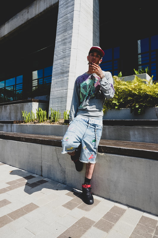 Never Settle Double Waisted Jorts