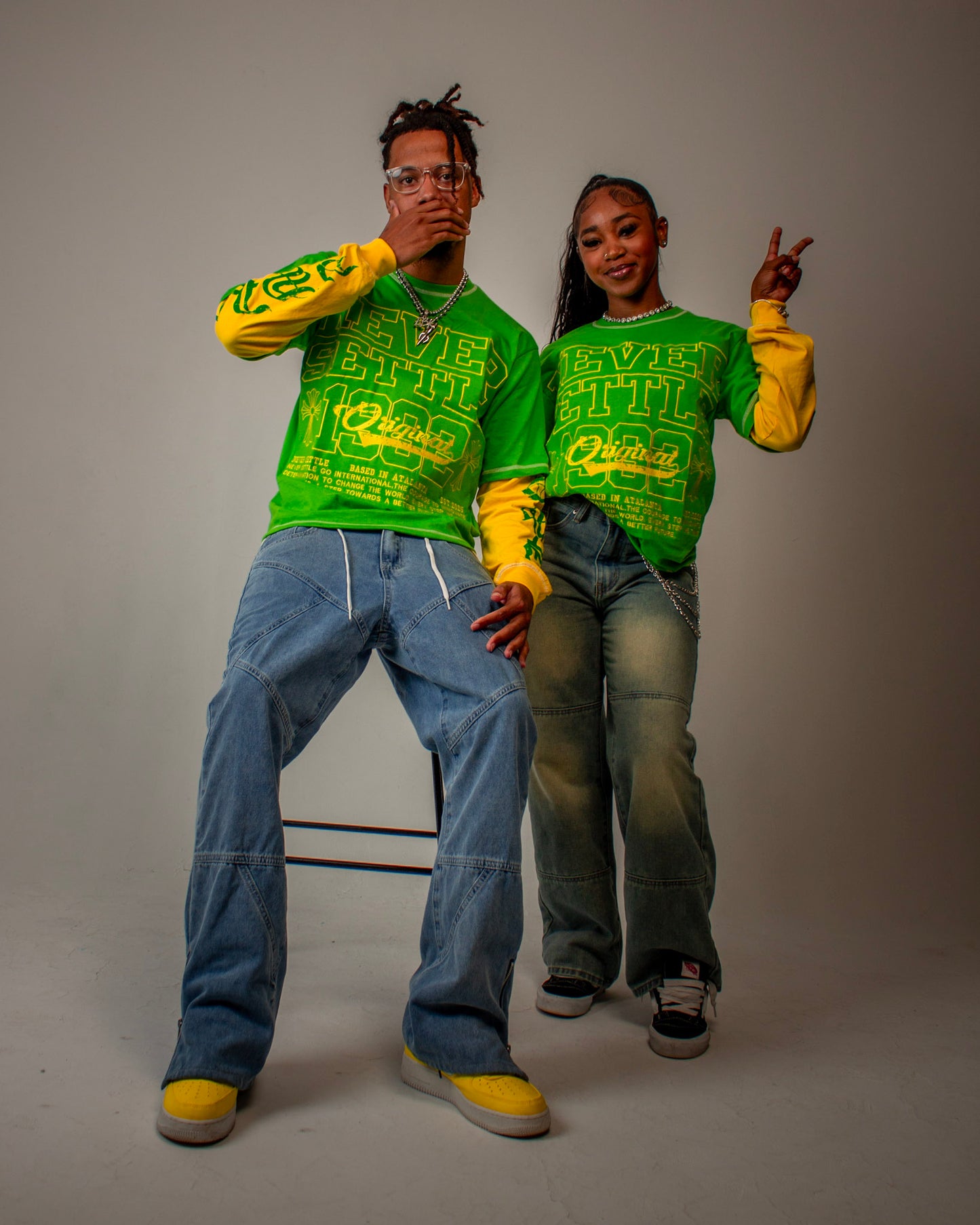 Green Never Settle “Stepping towards success” T-Shirts