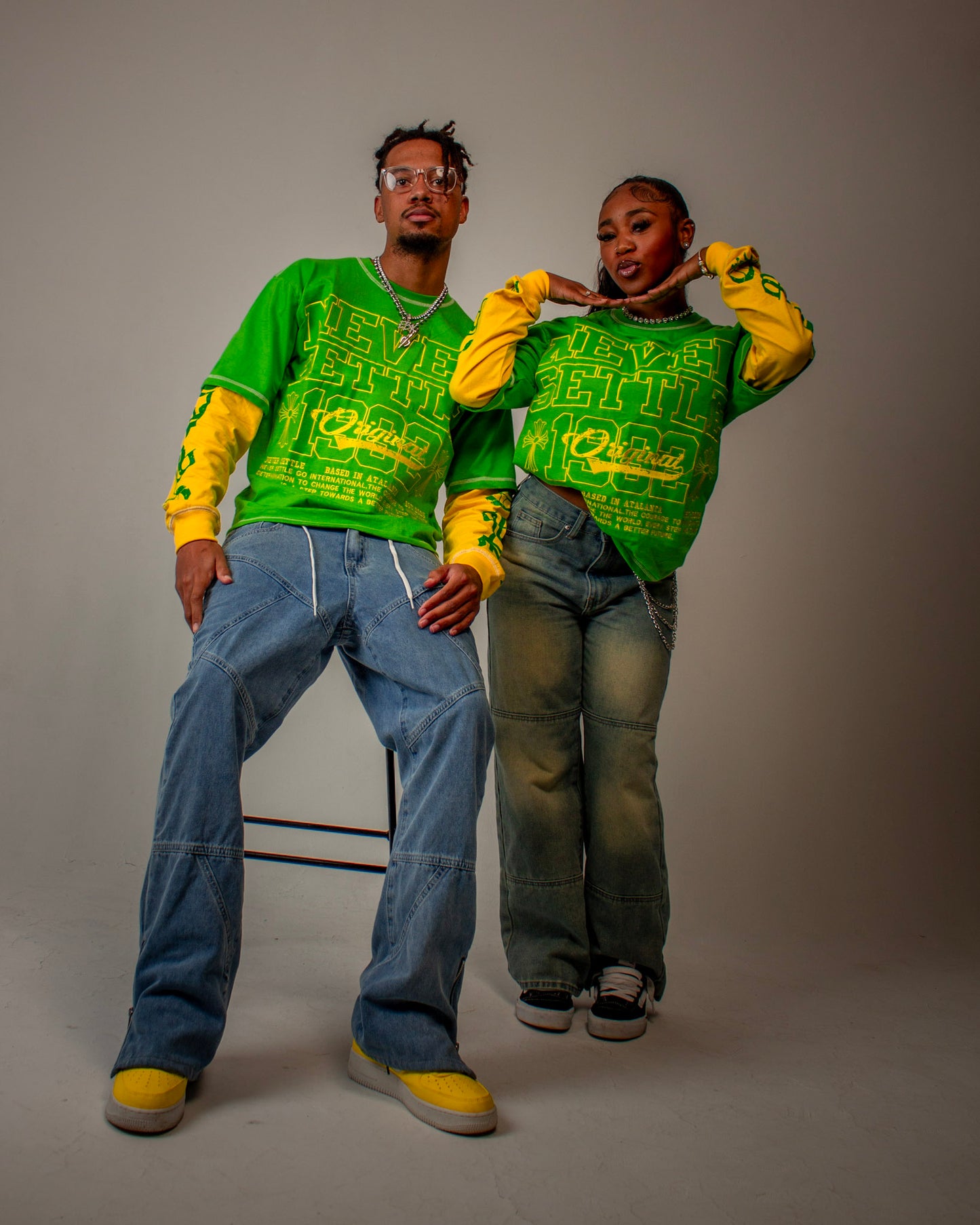 Green Never Settle “Stepping towards success” T-Shirts