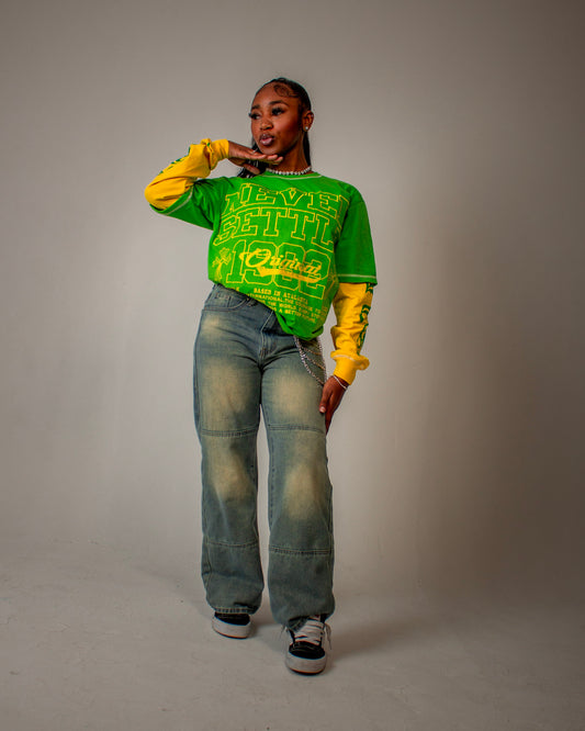 Green Never Settle “Stepping towards success” T-Shirts