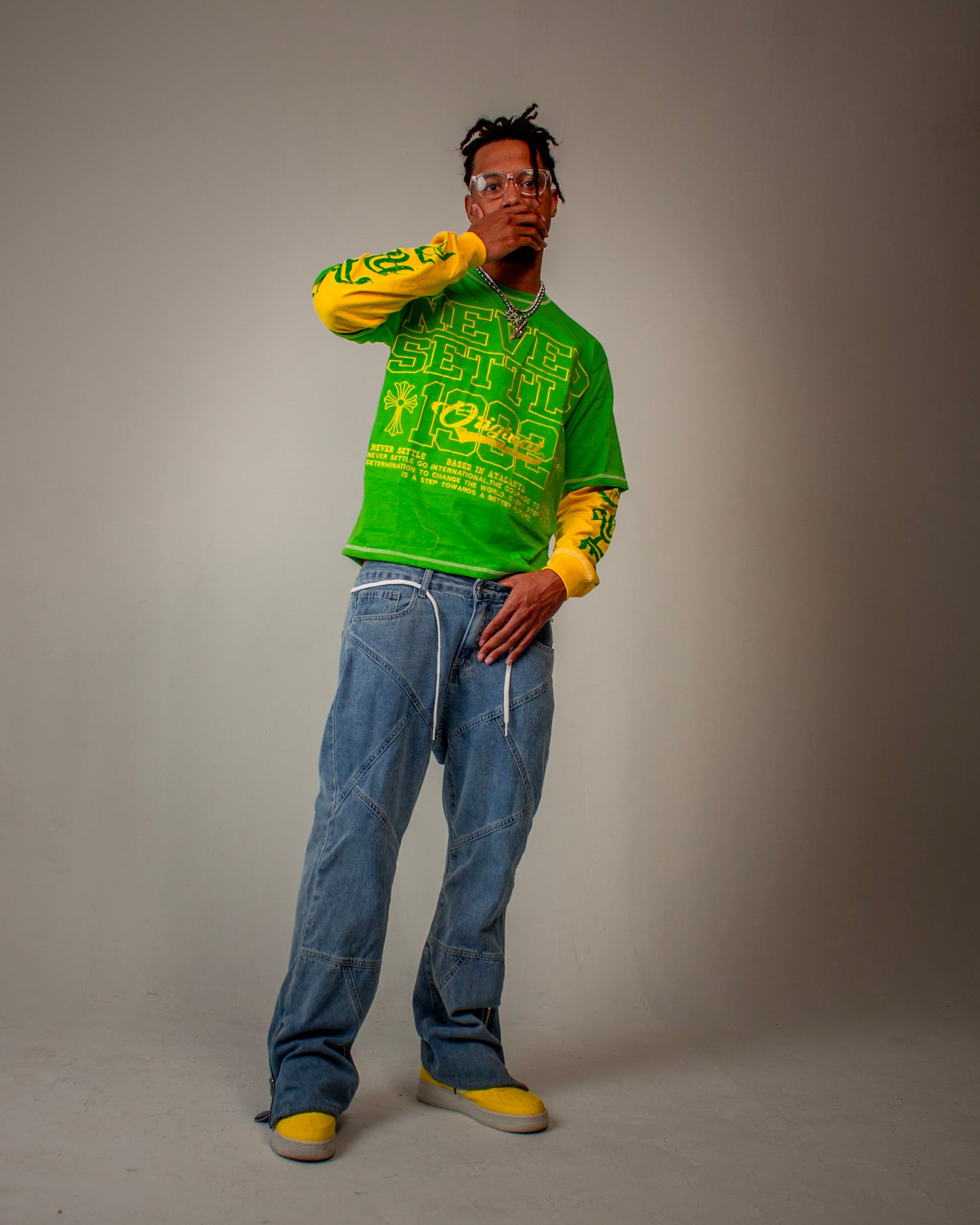 Green Never Settle “Stepping towards success” T-Shirts