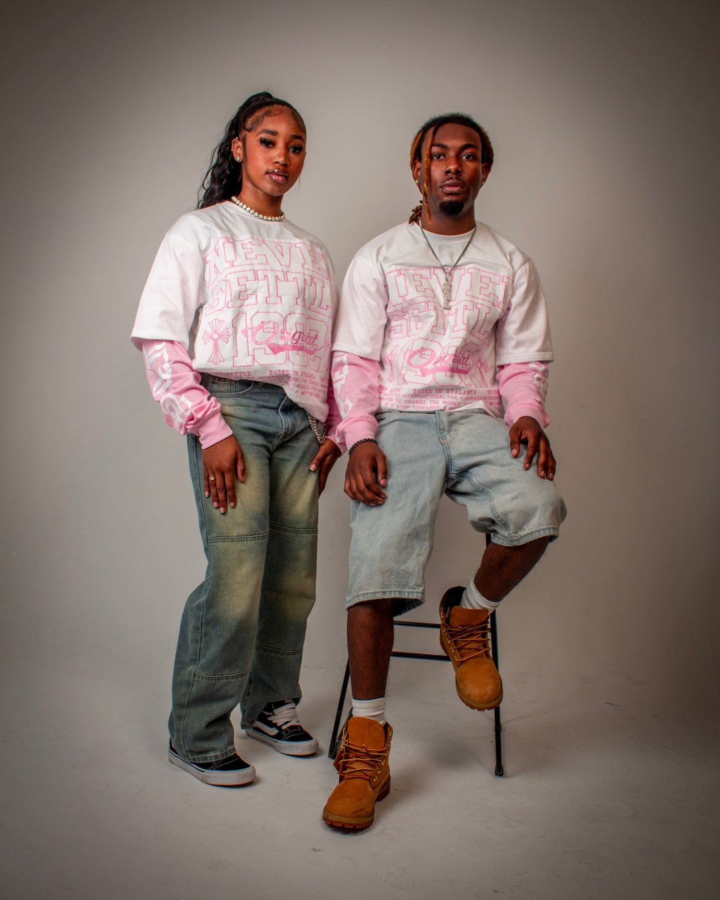 Pink Never Settle “Stepping towards success” T-Shirts