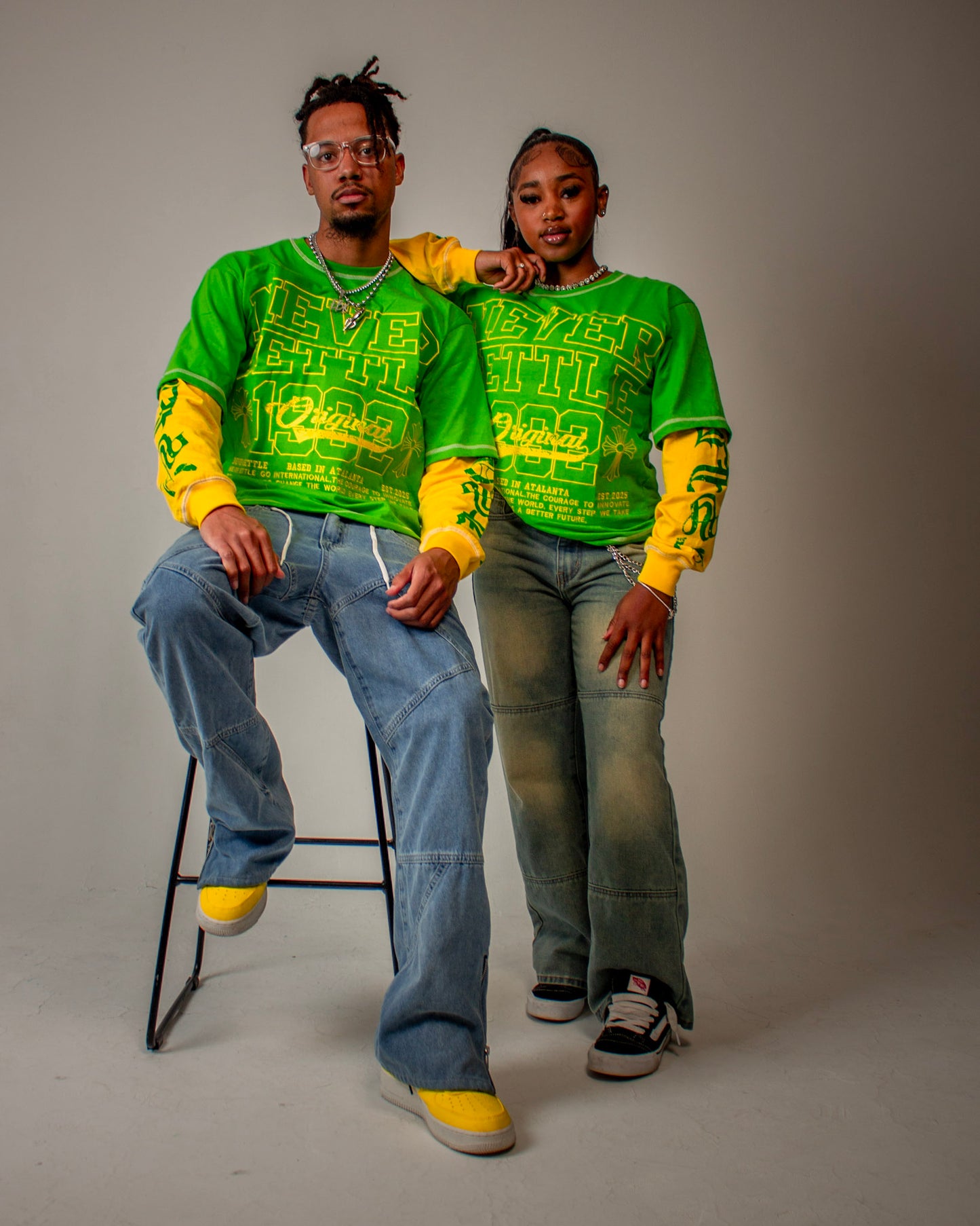 Green Never Settle “Stepping towards success” T-Shirts